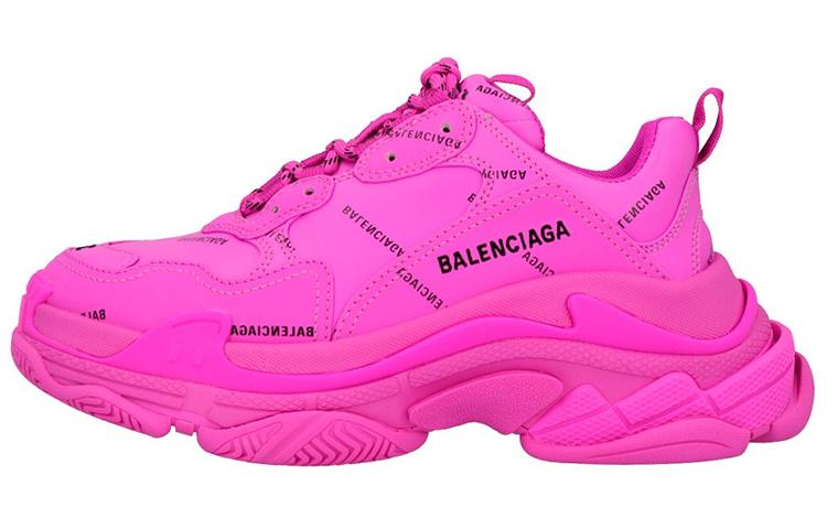 Balenciaga Triple S Sneaker 'All Over Logo Fuchsia' Women's
