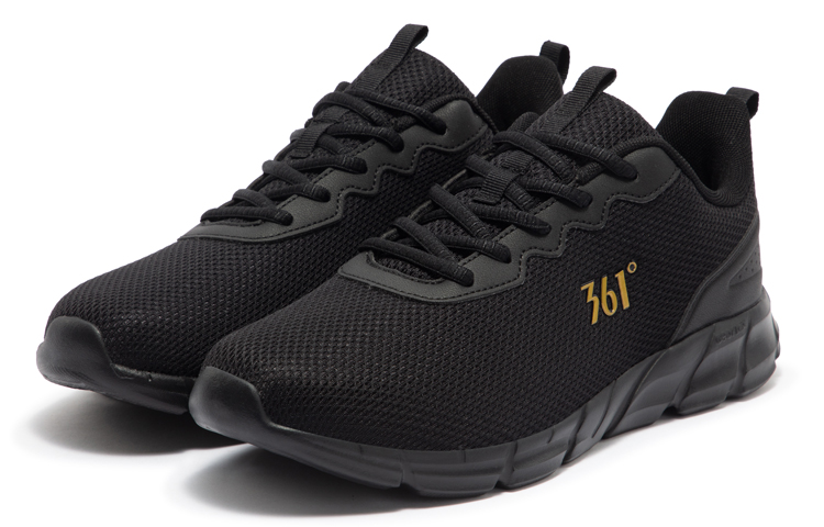 361° Cushioning Wear-Resistant Low-Top Running Shoes Men's Black Gold
