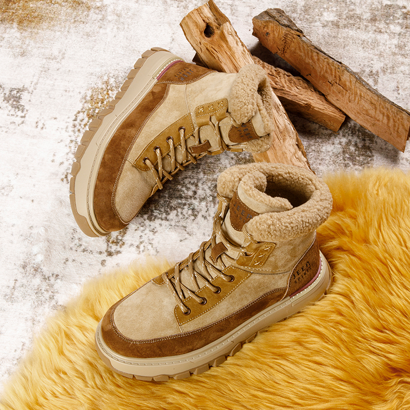 JEEP SPIRIT Winter Thickened And Fleece Lined Outdoor Mini Stove Short Mid Calf Snow Boots Men's Sunrise Yellow купить в интернет-магазине Yoocart с быстрой доставкой по России.