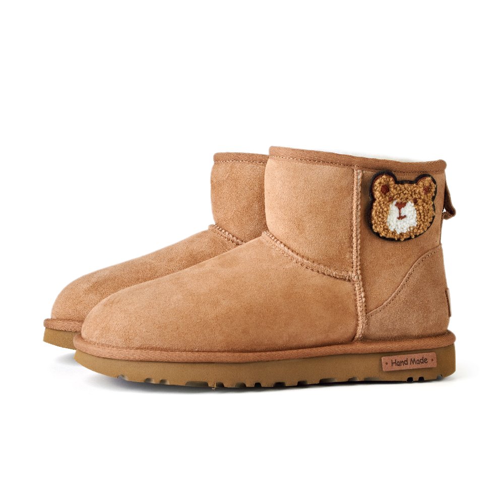 UGG Thick Blanket With Small Flowers Warm And Wear-Resistant Short Snow Boots Women's Caramel