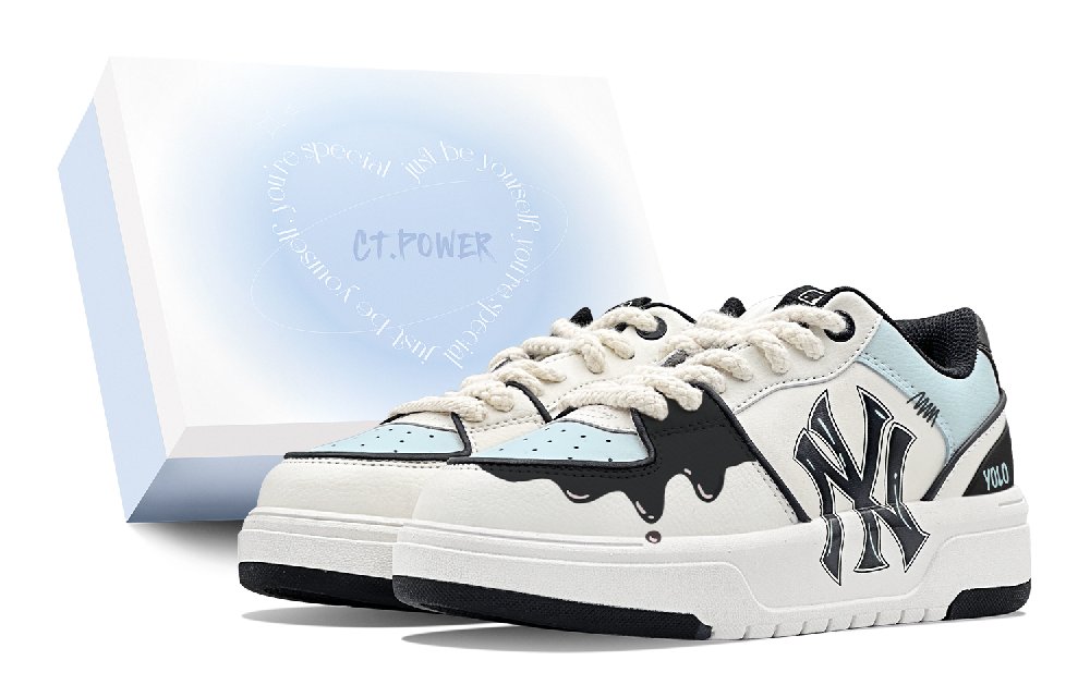 MLB Chunky Liner Skateboard Shoes Unisex Low-Top Black/White/Blue