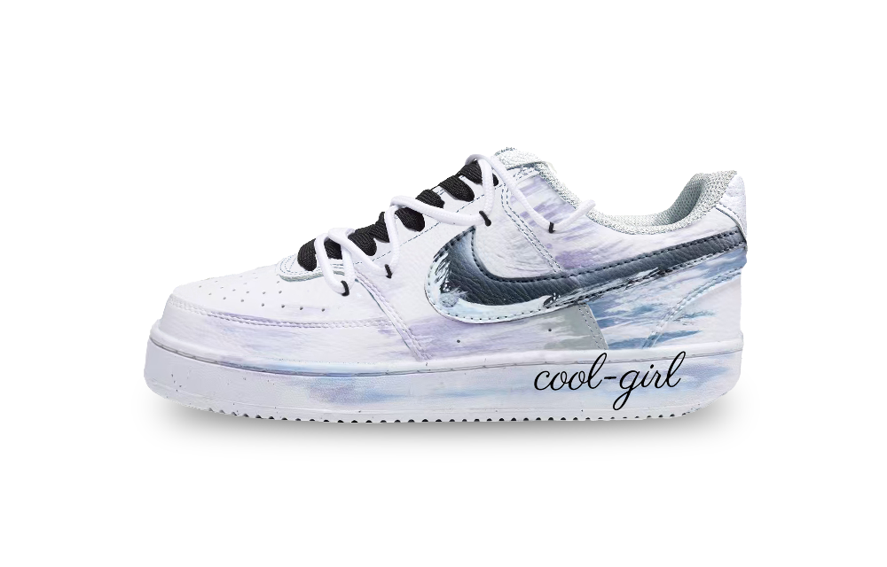Nike Court Vision 1 Azusa Sora Anti-Slip Wear-Resistant Low-Top Skateboard Shoes Men's Black White