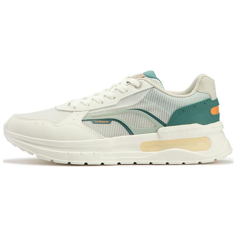 361° Abrasion Resistant Low Top Casual Running Shoes Men's White Green