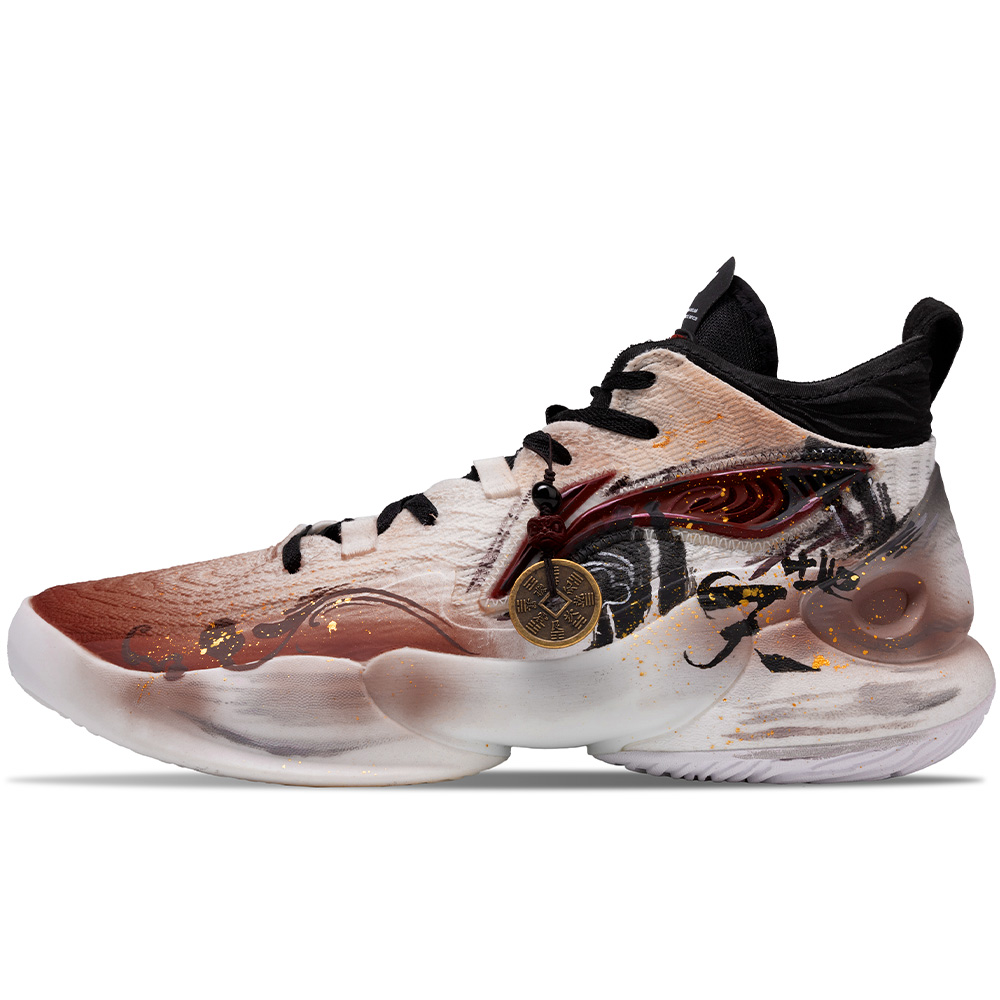 LiNing YuShuai 18 Abrasion Resistant Coverage Support High Top Basketball Shoes Men's White Brown