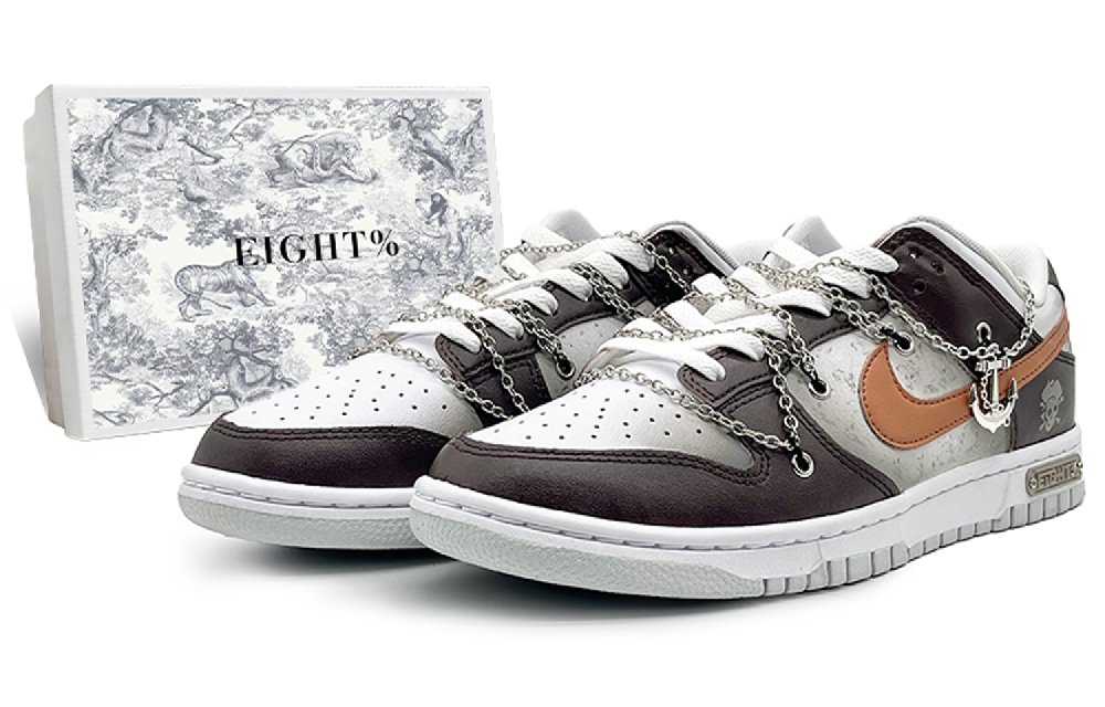 Nike Dunk 'Pure Platinum' Anti-Slip Wear-Resistant Low-Top Skateboard Shoes Men's White Brown