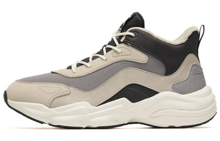 Anta Walker Warm Slip-Resistant Mid-Top Sports Casual Shoes Sandstorm Gray