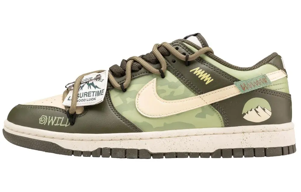 Nike Dunk Low top Skateboard Shoes Unisex Army Green