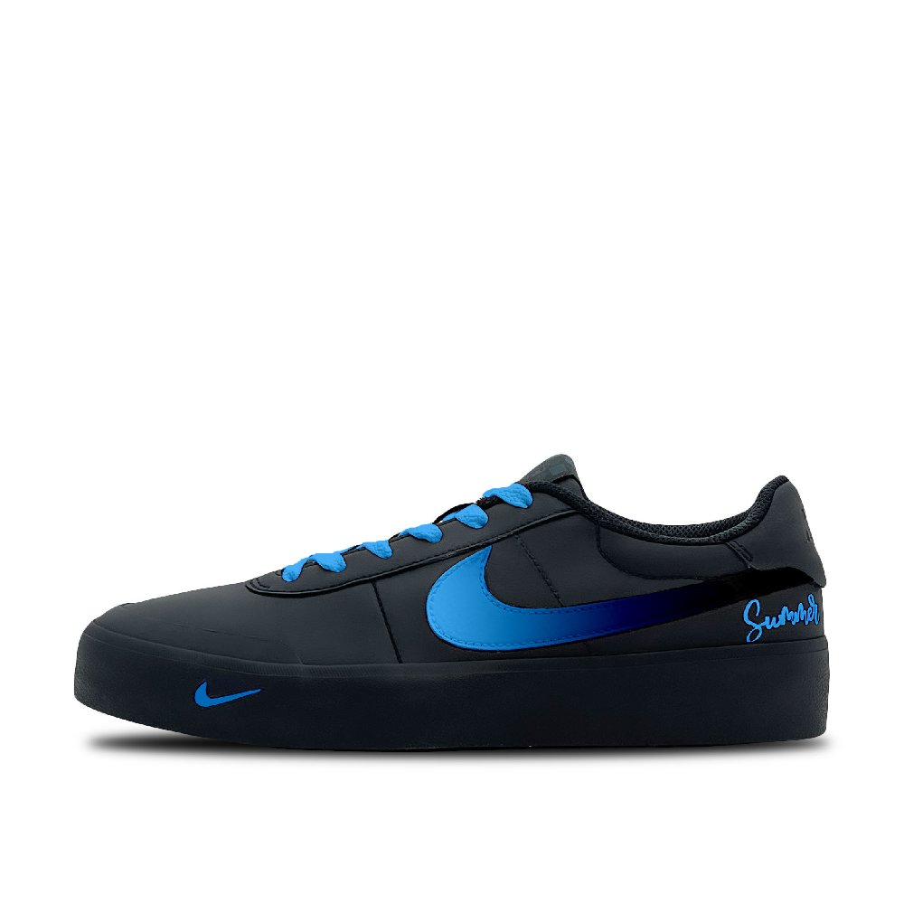 Nike Court Shot Dark Blue Chasing Light Abrasion Resistant Low Top Skateboard Shoes Men's Black