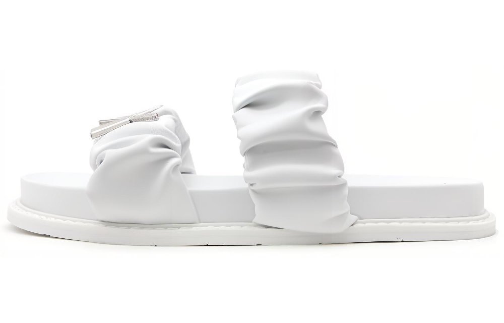 ARMANI EXCHANGE Ruched-detailed Logo-plaque Slides