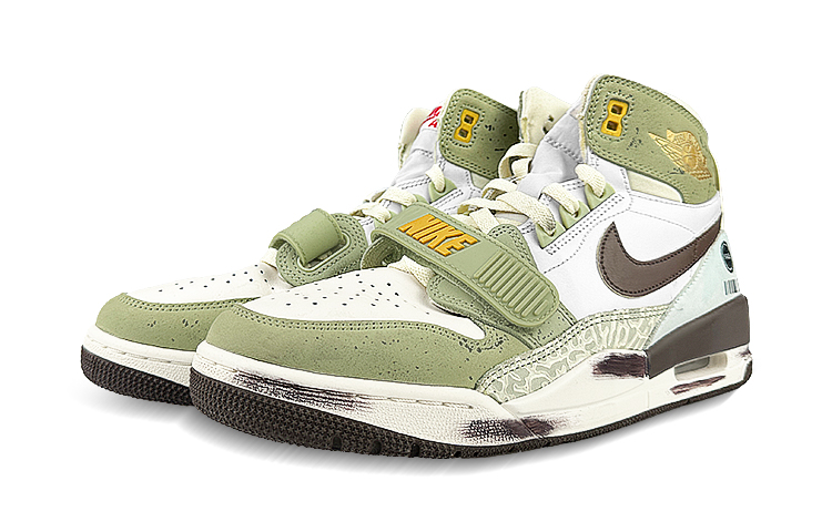 Jordan Legacy 312 High-Top Vintage Basketball Shoes Men's Green Black
