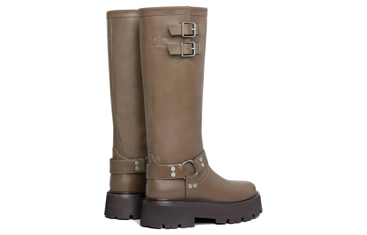 CELINE Bulky Biker Knee high Boots Women's Khaki купить в интернет-магазине Yoocart с быстрой доставкой по России.