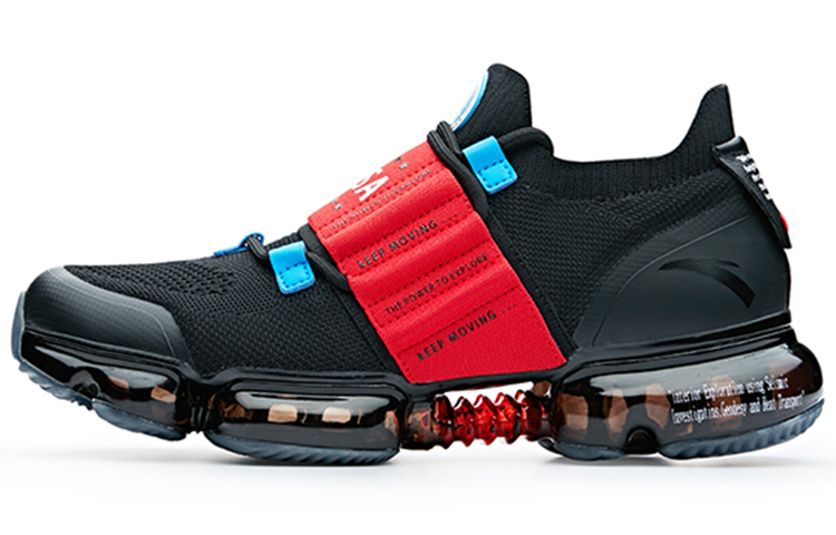 Anta SEEED Zero Bound Cushioned Slip-Resistant Abrasion-Resistant Breathable Low-Top Running Shoes Men's Black Red