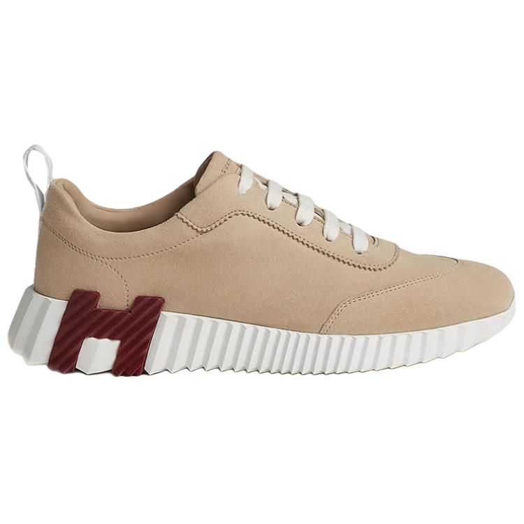 HERMES Bouncing Low top Sports Casual Shoes Women's Beige