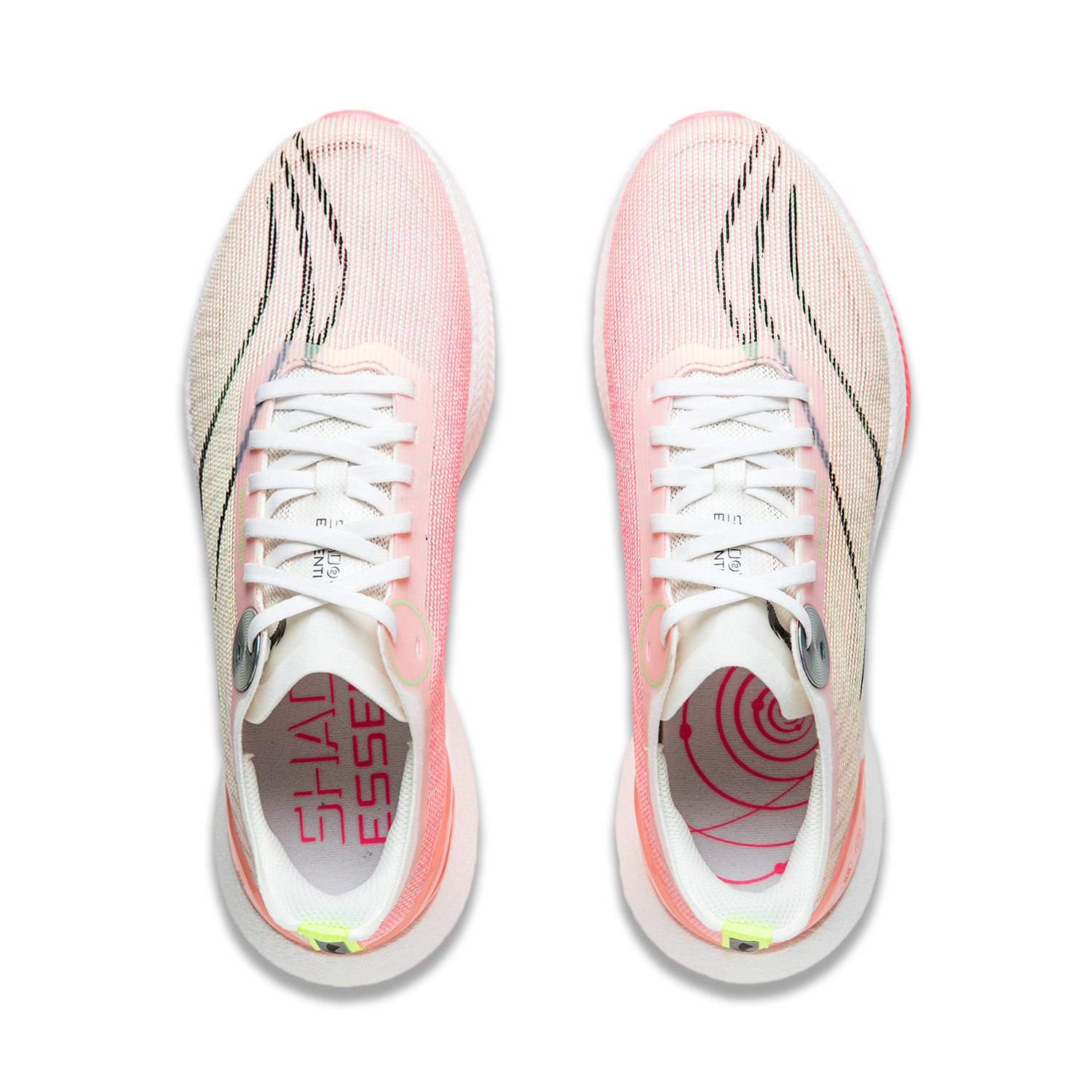 LINING Shadow 2 Essential Running Shoes Men Low Top Ivory/Fluorescent Rose Pink купить в интернет-магазине Yoocart с быстрой доставкой по России.