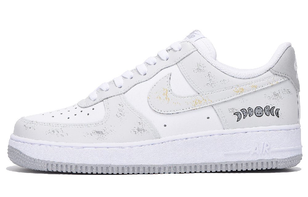 Nike Air Force 1 Coverage Slip Resistant And Abrasion Resistant Low Top Skateboard Shoes Men's Light Gray