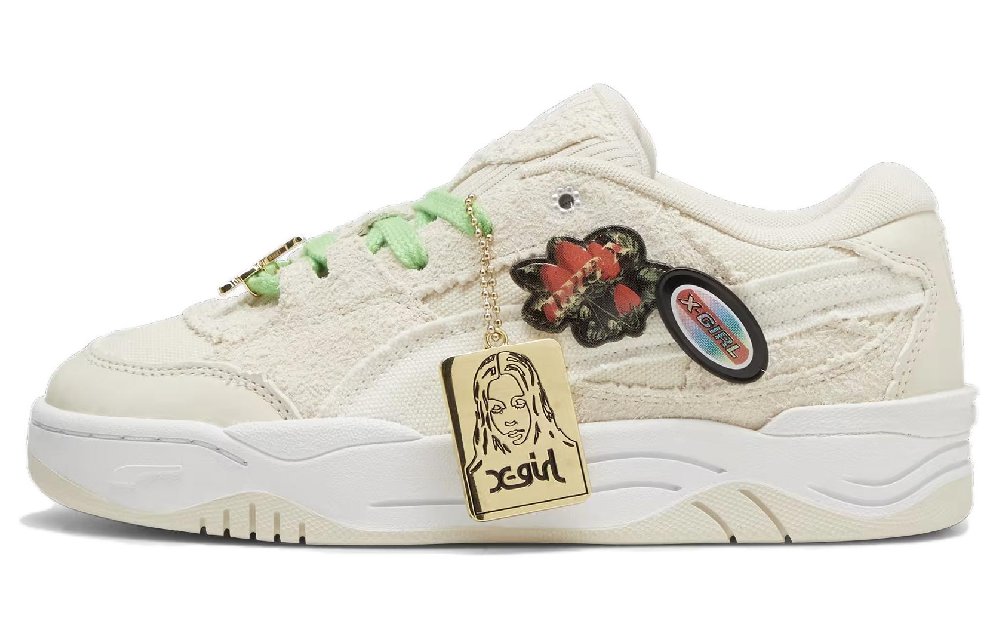 X girl x PUMA Low Top Skateboard Shoes Women's Ecru