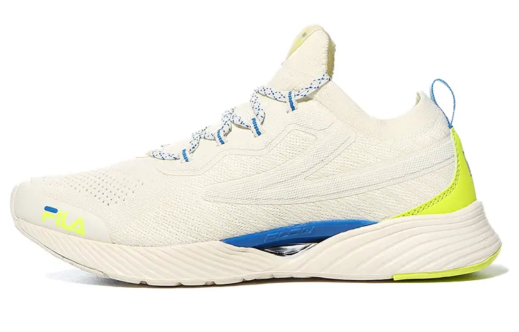 FILA RGB Fle Low Top Running Shoes Unisex Beige Blue Yellow Korean Style