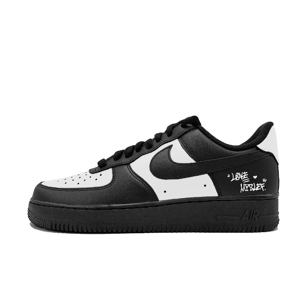 Nike Air Force 1 Blank Plaid Abrasion Resistant Low Top Skateboard Shoes Unisex White