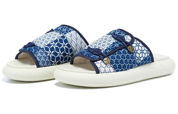 LI-NING 1990 Quiet Slide Slippers Women's Deep Iris Blue