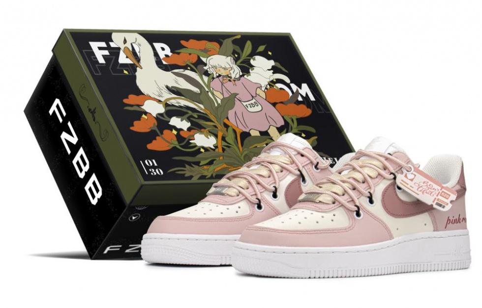 Nike Air Force 1 Low Top Skateboard Shoes Women's Rose Pink Special Gift Box
