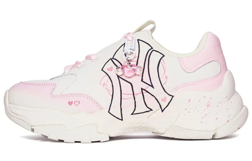 MLB Big Ball Chunky Cherry Smoothie Anti Slip And Wear Resistant Breathable Low Top Chunky Sneakers Unisex Pink