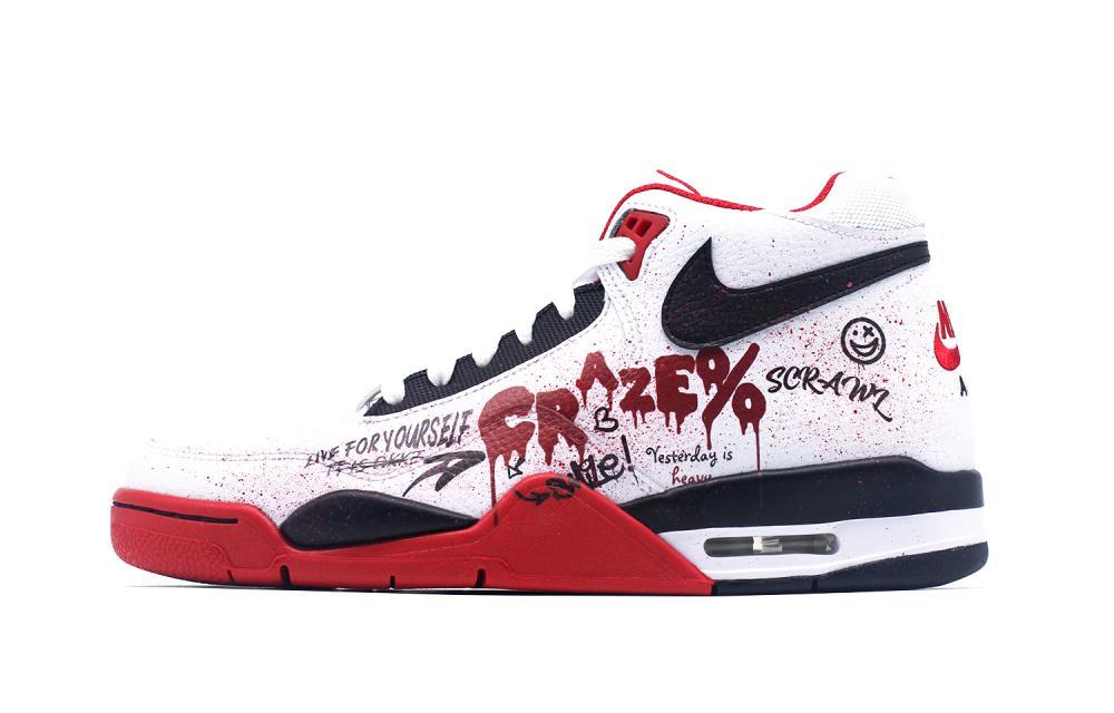 Nike Flight Legacy Vintage Basketball Shoes Unisex High-Top White/Red/Black