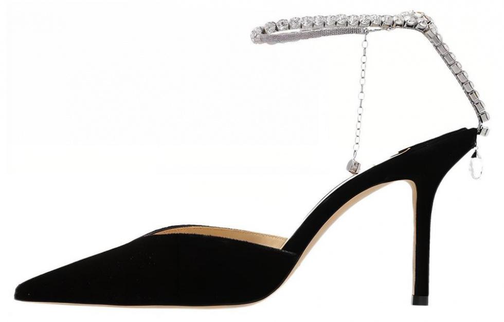 Jimmy Choo Saeda 85mm Crystal-ankle Pumps
