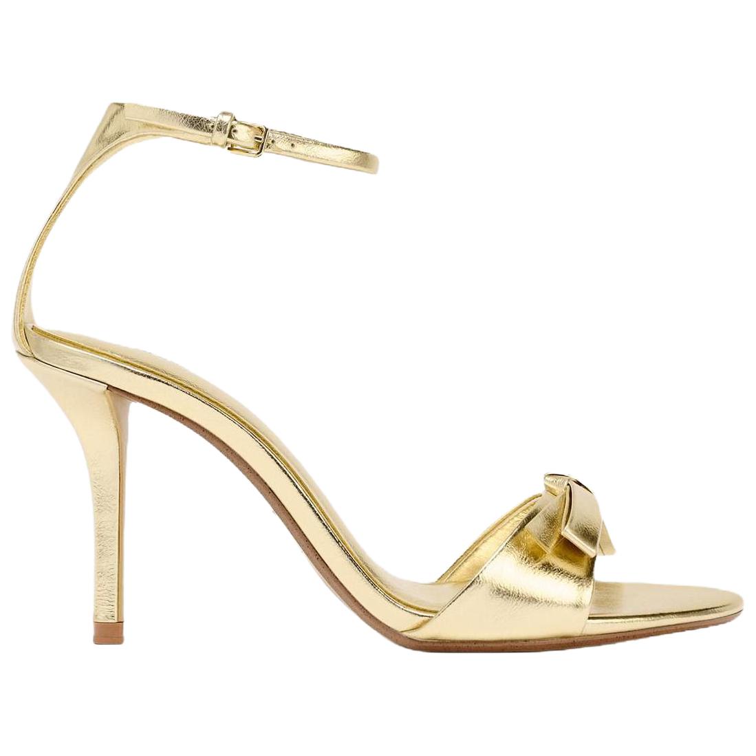 ZARA One Strap Sandals 10cm Women's Gold купить в интернет-магазине Yoocart с быстрой доставкой по России.