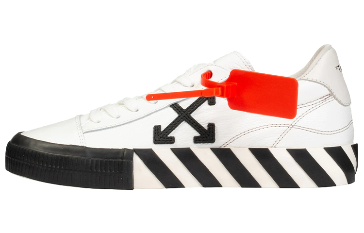 OFF WHITE Vulcanized Low Leather White Black Women's