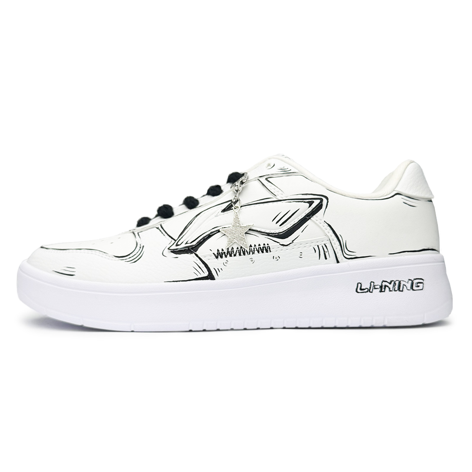 LiNing Pontoon Boats Lightweight, Slip Resistant, And Abrasion Resistant Low Top Skateboard Shoes Unisex White Black купить в интернет-магазине Yoocart с быстрой доставкой по России.