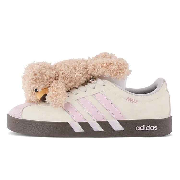 Adidas VL COURT 2.0 Low top Skateboard Shoes Unisex Pink Beige