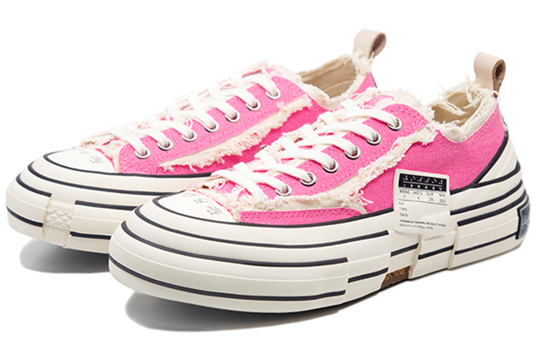 XVESSEL Skateboard Shoes Women's Low-Top Candy Pink/Neon Pink