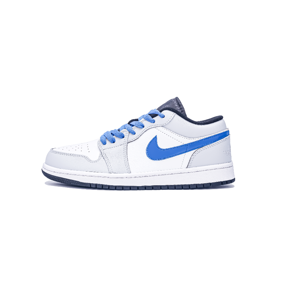 Jordan Air Jordan 1 Abrasion Resistant Coverage Balance Low Top Vintage Basketball Shoes Unisex Gray Blue