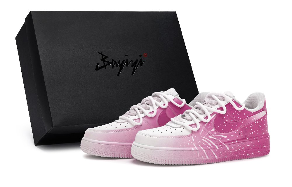 Nike Air Force 1 Anti-Slip Wear-Resistant Low-Top Skateboard Shoes Unisex White Rose Pink