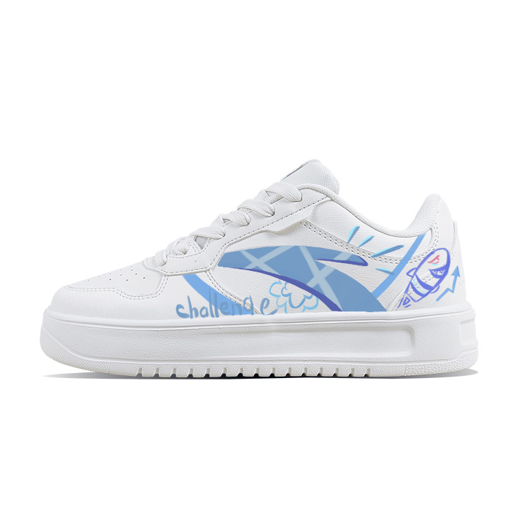 Anta Relaxed Slip Resistant, Abrasion Resistant, Breathable Low Top Skateboard Shoes Unisex White