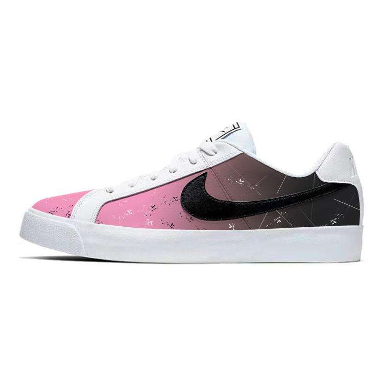 Nike Court Royale Low-Top Skateboard Shoes Unisex Black Pink