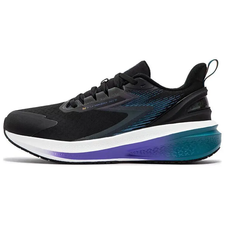 361° Rainy Day 7.0 Cushioning Anti-Slip And Wear-Resistant Low-Top Casual Running Shoes Men's Black Purple