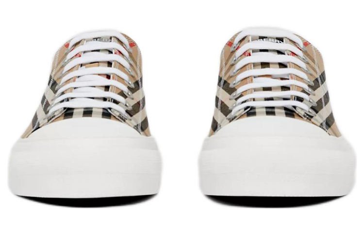 Burberry Vintage Check Cotton Sneakers Archive Beige White купить в интернет-магазине Yoocart с быстрой доставкой по России.
