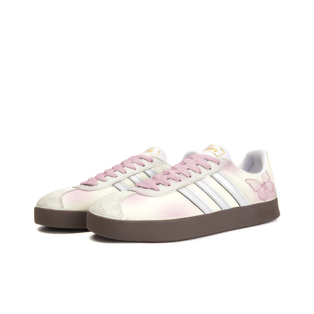 Adidas Neo VL Court 2.0 Spring Series Eido Anti-Slip Wear-Resistant Low-Top Skateboard Shoes Unisex Pink Yellow