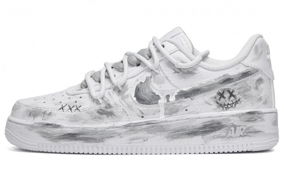 Nike Air Force 1 CUS ID Back To School Style Spring Travel Low-Top Skateboard Shoes Women's White Gray