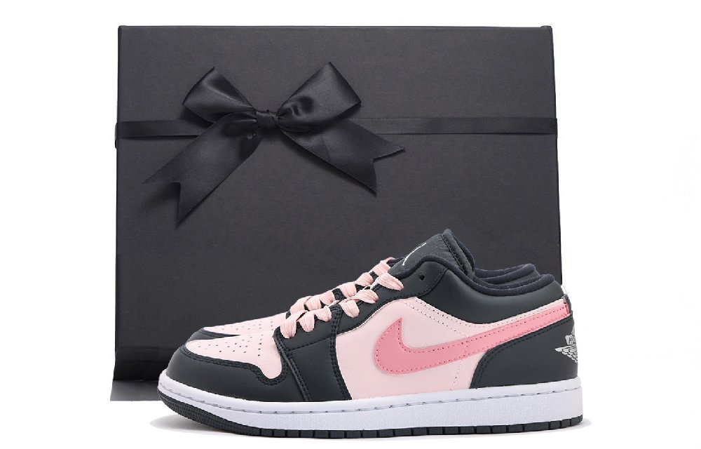 Jordan Air Jordan 1 Slip Resistant And Abrasion Resistant Coverage Low Top Vintage Basketball Shoes Women's Pink