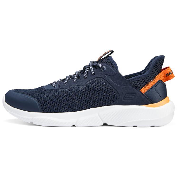 Skechers Cushioning Abrasion Resistant Breathable Low Top Casual Running Shoes Men's Blue