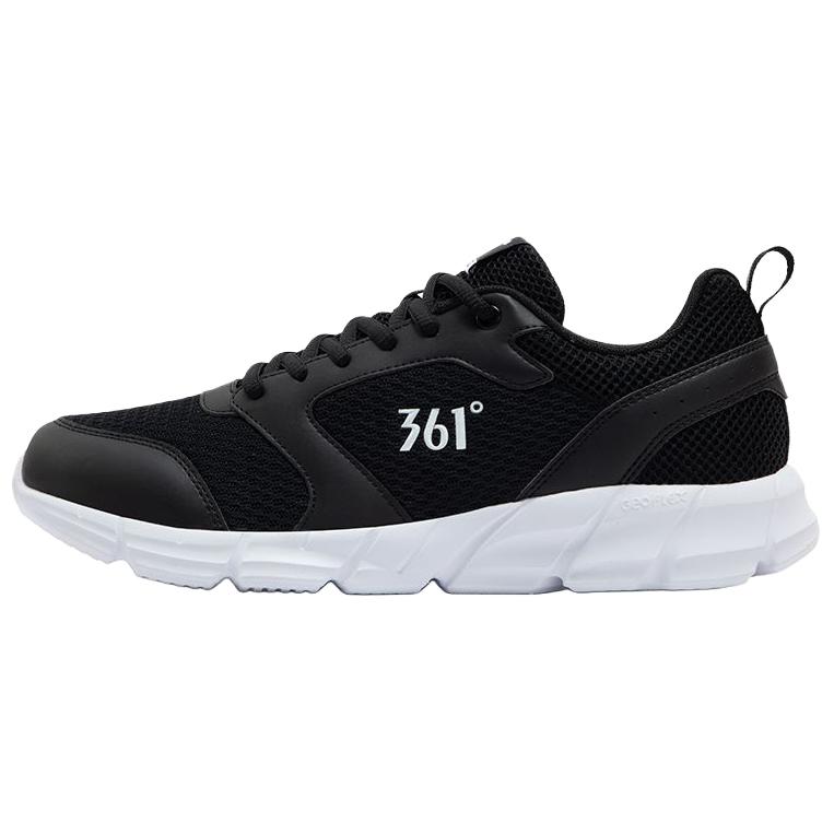 361° Breathable Lightweight Rebound Low top Casual Training Long Distance Running Shoes Men's Black White