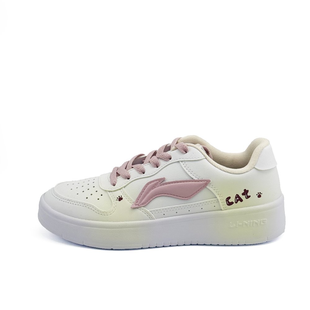 LiNing Pontoon Boats Cushioning Balance Lightweight Low Top Skateboard Shoes Unisex Pink