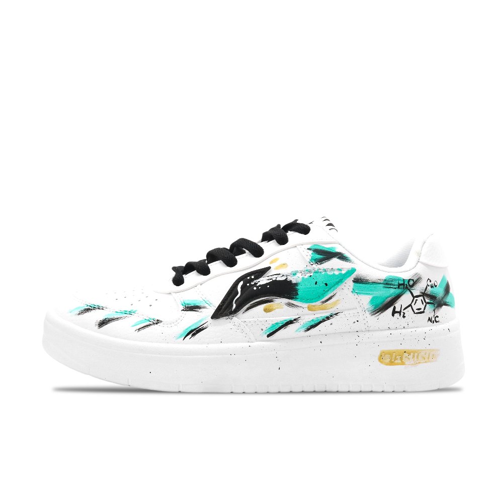 LiNing Pontoon Boats Abrasion Resistant Lightweight Coverage Low Top Skateboard Shoes Unisex White Green Black