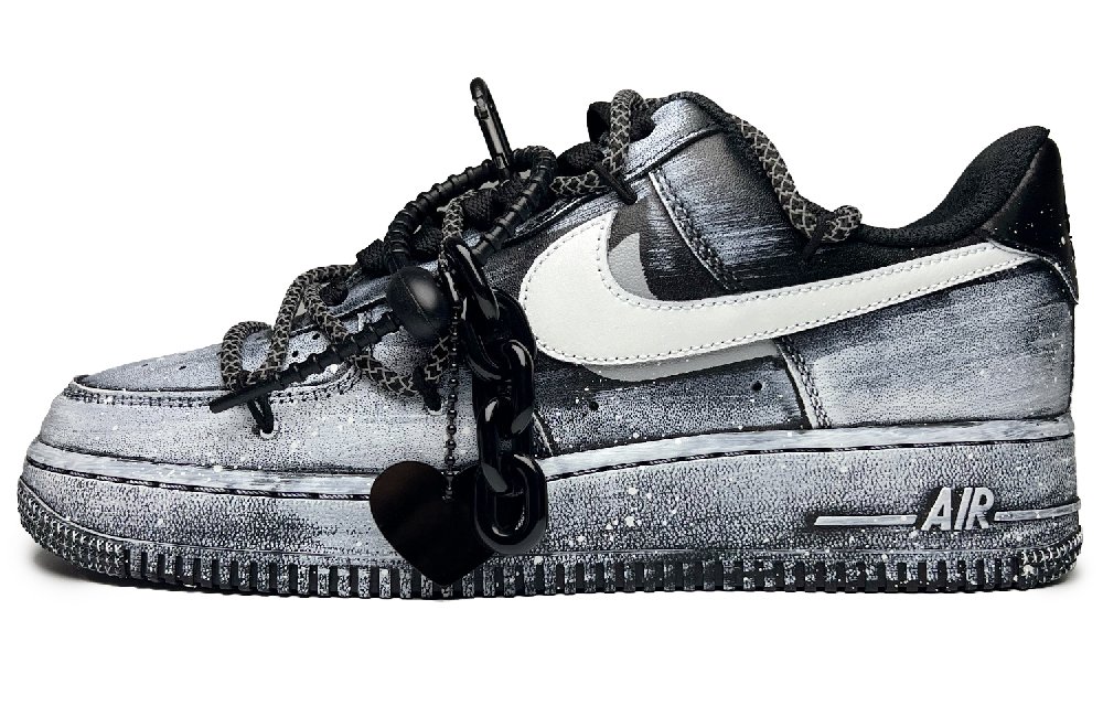Nike Air Force 1 Skateboard Shoes Unisex Low-Top Black/White/Gray
