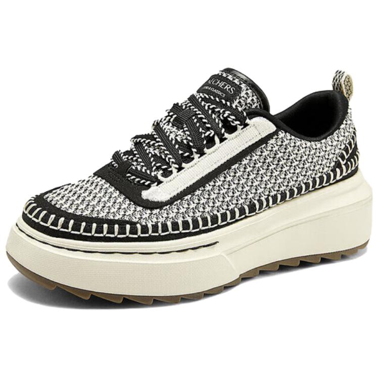 Skechers Court Classics Breathable Low-Top Casual Skateboard Shoes Women's Black Beige купить в интернет-магазине Yoocart с быстрой доставкой по России.
