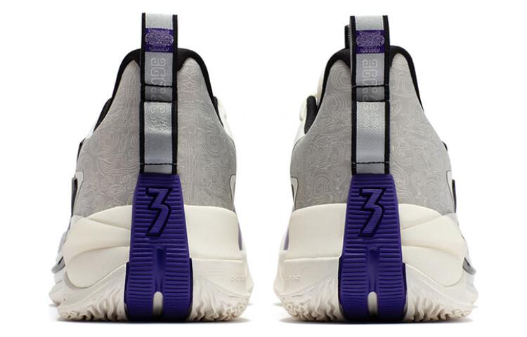 361° Big3 3.0 Liangzhu Cushioning Anti-Slip And Wear-Resistant Low-Top Performance Basketball Shoes Men's White Purple