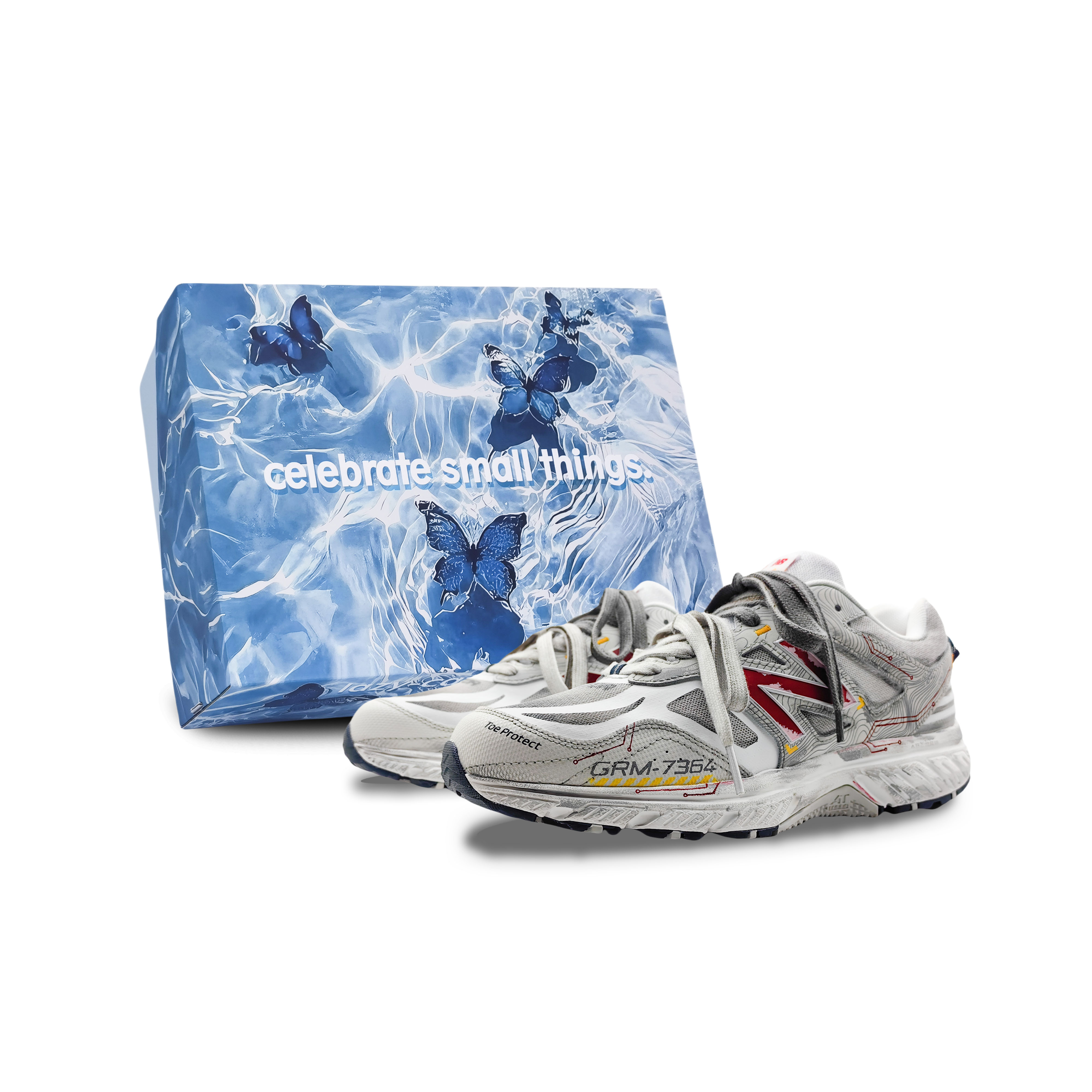 New Balance NB 510 Anti-Slip Wear-Resistant Breathable Lightweight Mid-Top Running Shoes Unisex White Gray Red