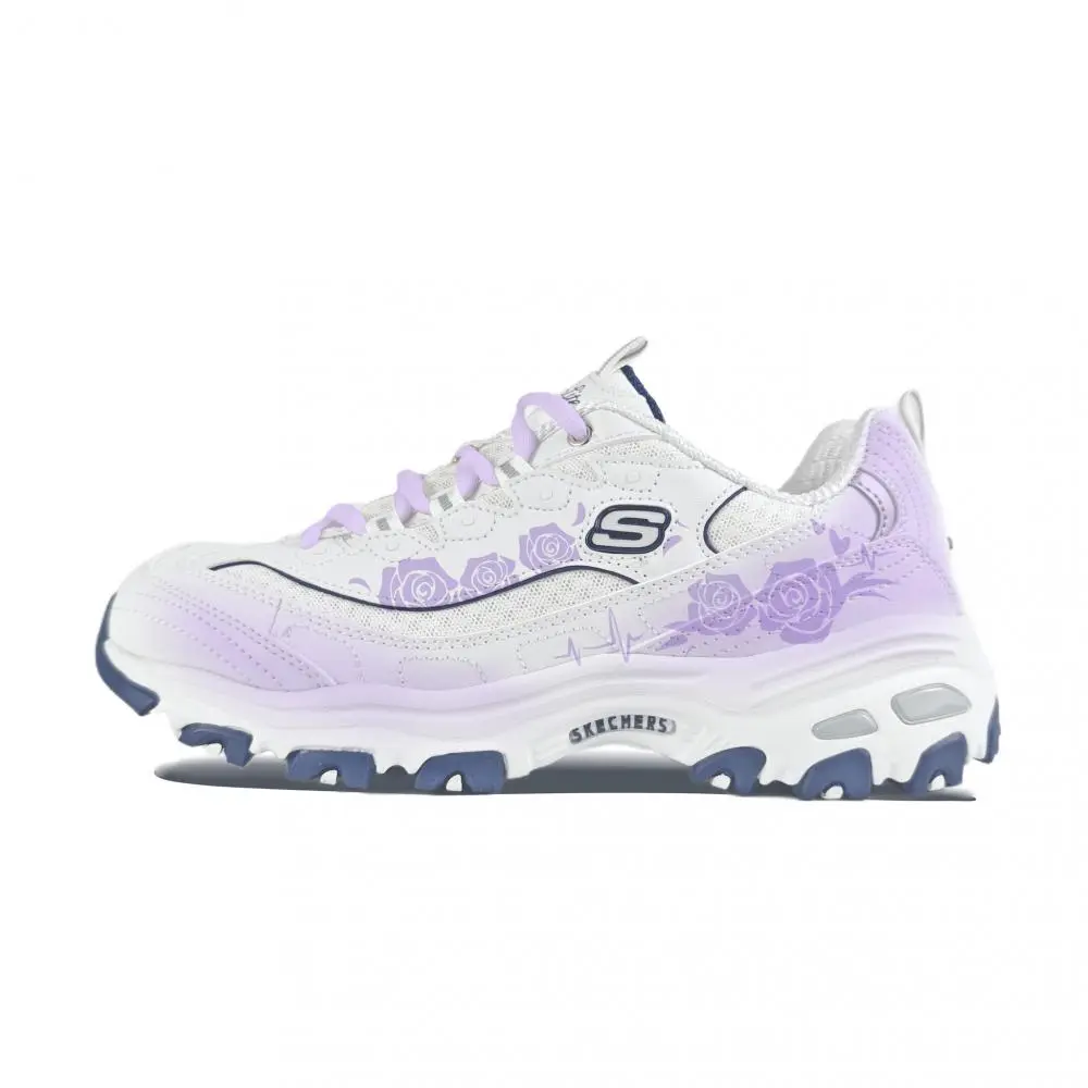 Skechers D'LITES 1.0 Abrasion Resistant Low Top Chunky Sneakers Women's White